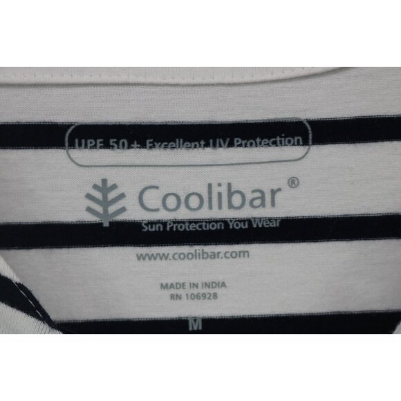 Coolibar-UPF 50+ 3/4 Sleeve Striped Nautical Dress-Medium-Preppy - Picture 7 of 12